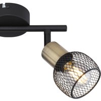 Globo Taklampa Fiastra, svart/gammal mässing 2 lampor