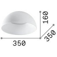 Ideallux Ideal Lux taklampa Corolla-1, vit, metall, Ø 35 cm