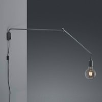 Trio Lighting Vägglampa Line med kabel + kontakt, svart