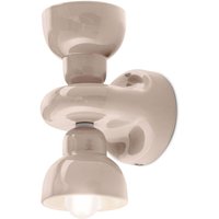 Ferroluce Berimbau vägglampa, sandgrå, 2 ljus