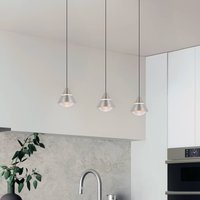 Trio Lighting Suspension LED Romeo longueur 55 cm métal nickelé à 3 lampes