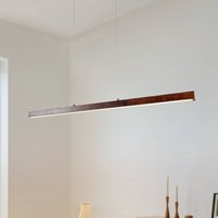Lucande LED-hänglampa Nihalo, valnöt, 122 cm, dimbar, CCT