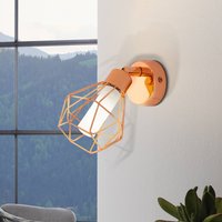 EGLO Kopparfärgad LED-vägglampa Zapata med burlook