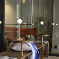 Northern LED rechargeable table lamp Snowball, grey-beige, 2,700 K