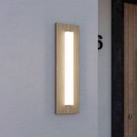 EGLO Bitetto LED-utomhusvägglampa, plast, träutseende