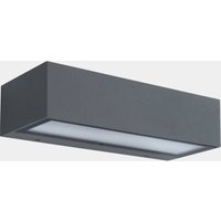 LEDS-C4 LED-utomhusvägglampa Nemesis, grå, bredd 19,5 cm