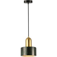 Viokef Hänglampa Marble, hel skärm, mörkgrön