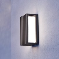 EGLO Genovese LED outdoor wall lamp, black, height 24 cm, sensor