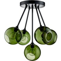 DESIGN BY US Plafonnier Ballroom Molecule, vert, verre, à 5 lampes