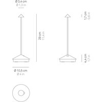 Zafferano Pina 3K rechargeable table lamp foil copper