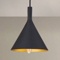 ORION Cone-shaped hanging lamp Gunda in black and gold