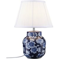 PR Home Tischleuchte Fanny, blau/weiß, Keramik, 47, cm, E27