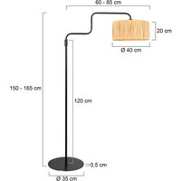 Steinhauer Golvlampa Bloeba, svart/brun, höjd 165 cm, sjögräs