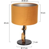 Steinhauer Animaux 8235ZW bordslampa, metall, sammet, svart, guld