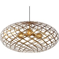 Lucide Hänglampa Wolfram, skärm oval, 100 cm, guld