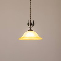 ONLI Suspension Mira, crème/bronze, verre, Ø 40 cm, E27