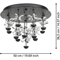 EGLO Stars of Light LED ceiling lamp Pianopoli black Ø 50cm
