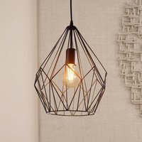 EGLO Carlton hanging light, cage, black, Ø 31 cm