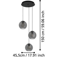 Stars of Light Arangona pendant light, grey, Ø 46 cm, 3-bulb