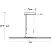 HerzBlut Leonora suspension Up&Down 160 cm noyer