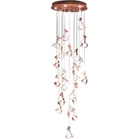 Knikerboker Curve LED-Hängeleuchte, 20fl, kupfer