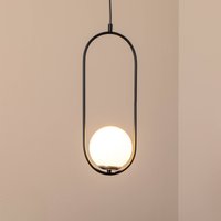 Opviq Mudoni pendant light, black/white, glass, metal, E27