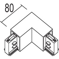 Ivela 90° corner earth inside for LKM quadro, silver
