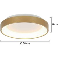 Steinhauer Ringlede LED taklampa, guld, höjd 6 cm, Ø 38 cm