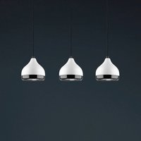 Opviq Yildo 6878 pendant light, white/black metal, 3-bulb, linear