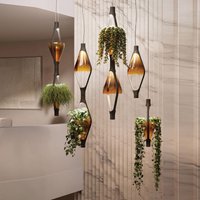 kdln Suspension LED Viceversa, verre ambre, à 1 lampe