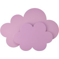 Elobra LED-vägglampa Wölkchen med stickpropp, rosa, trä, dimbar