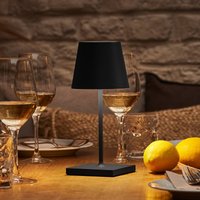 Sigor Lampe de table LED rechargeable Nuindie mini, USB-C, noir, IP54, variateur