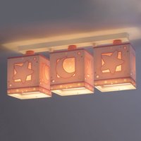 Dalber Plafonnier pour enfants Moonlight, 3 lampes, rose