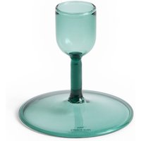 HAY Ljusstake Tiny, rak, turkos, glas, Ø 7 cm