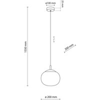 TK Lighting Vibe pendellampa, opalvitt glas, Ø 20 cm