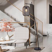 EGLO Wrington floor lamp, height 194 cm, black, steel