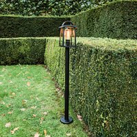 LUTEC KELSEY path light, black, height 104 cm, metal, IP44, E27