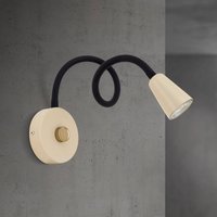 ORION Vägglampa Dotty, khaki, flexibel arm, dimmer, GU10