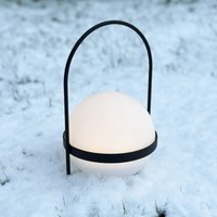 Dyberg Larsen Lampa solarna LED Summer, biała/czarna wysokość 26 cm