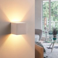 Lindby Kay wall light, white, plaster, set of 2