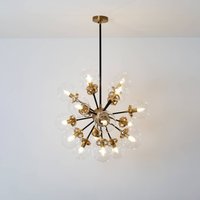 Holländer Moltiplicatore pendant light 18-bulb, gold/clear