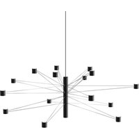 kdln LED hanging light POLAR 15.3, Ø 124 cm black 15-bulb dimmable