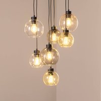 TK Lighting Hänglampa Cubus Mix, Ø 49 cm, 7 lampor, flerfärgad, glas, E27