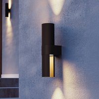 EGLO LED-utomhusvägglampa Montelauro, svart, höjd 32 cm, metall