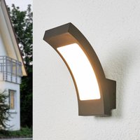 Lucande LED-utomhusvägglampa Juvia, 19 cm, antracit, IP54