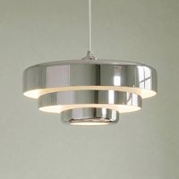 Lindby Tivra pendant light, chrome, Ø 35 cm, metal, E27