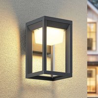 Prios LED-utomhusvägglampa Gamion, antracit, metall, IP54