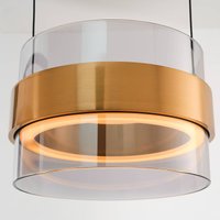 Brilliant Suspension LED Inside, couleur laiton/gris fumé, Ø 22 cm