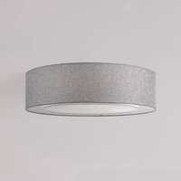 Maytoni taklampa Bergamo, grå/vit, linne, Ø 52 cm