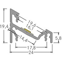 Profilé d'angle rapporté BRUMBERG, longueur 2 mètres, aluminium
